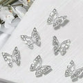 Silver Butterfly Nail Charms (Pack Of 2 Pcs)
