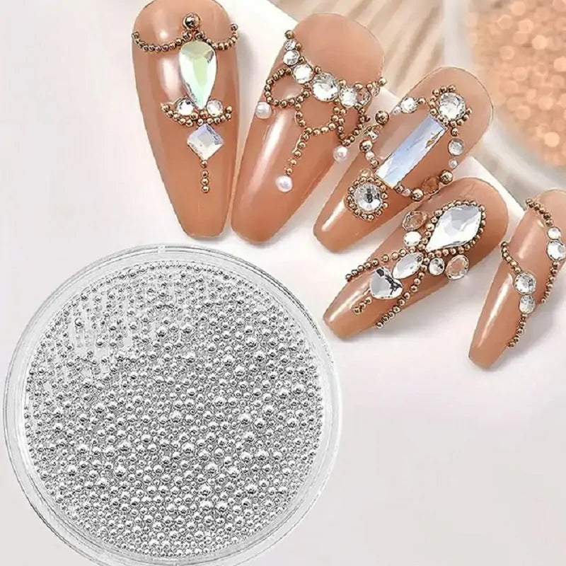 Silver Caviar Beads Jar