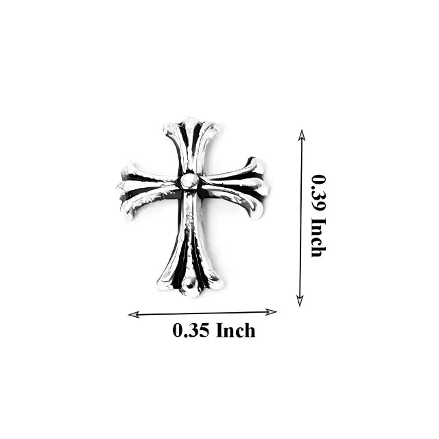 Silver Cross Gothic Nail Charm (Set Of 2)