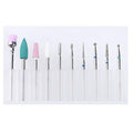 Silver Diamond Nail Drill Bits (10 Pcs)