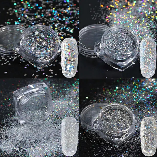 Silver Glitter Mylars (Set Of 12)