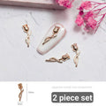 Rose Gold Rose Nail Charms (Set Of 2 Pcs)