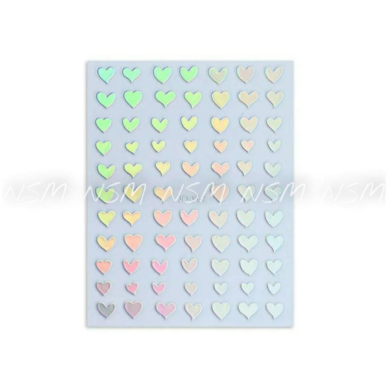 Silver Hearts Holographic Sticker Sheets (JO-967)