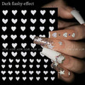 Silver Hearts Reflective Glitter Sticker Sheets