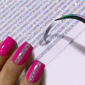 Silver Holographic Glitter Stripes Sticker Sheet