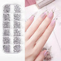 Silver Nail Art Stones Grid