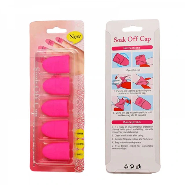 Soak-Off Gel Nail Remover Silicone Caps (5 Pc)