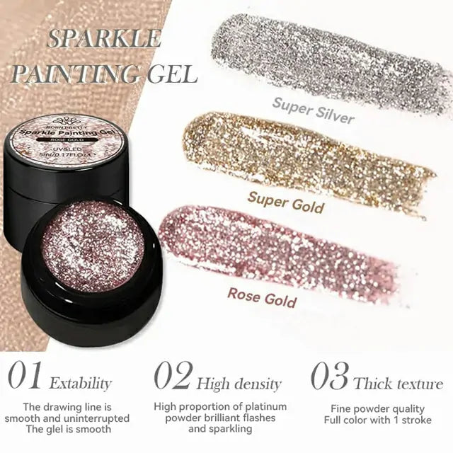 Born Pretty Sparkle Painting Gel Super Silver (5ml)