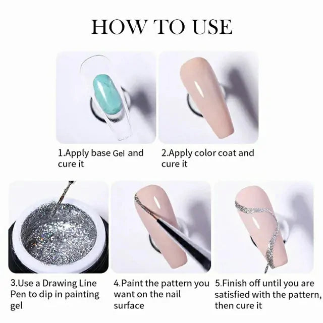 Born Pretty Sparkle Painting Gel Super Silver (5ml)