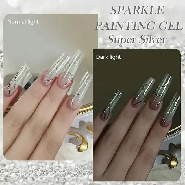 Born Pretty Sparkle Painting Gel Super Silver (5ml)