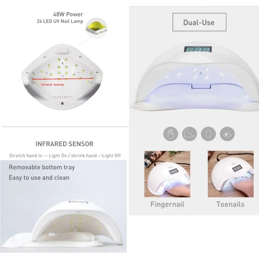 Sun5 UV LED Nail Lamp (With Infrared Sensor And Detachable Tray) (White 48W)