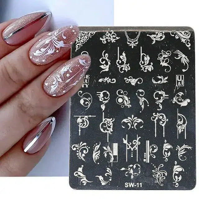 Swirls And Frames Nail Stamping Plate (XY2022-A11)