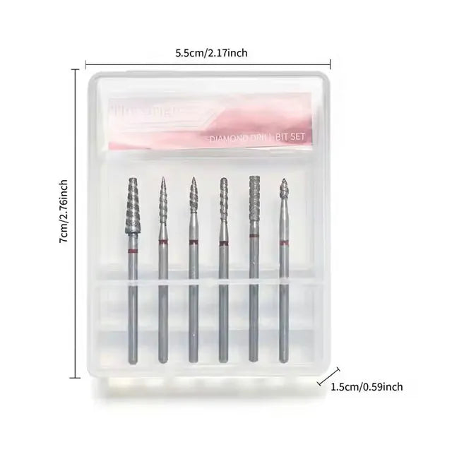 The Original Diamond Nail Drill Bits (SC-07) (Set of 6)