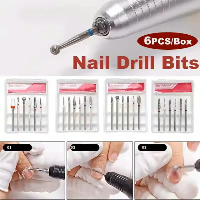The Original Diamond Nail Drill Bits (SC-04) (Set of 6)