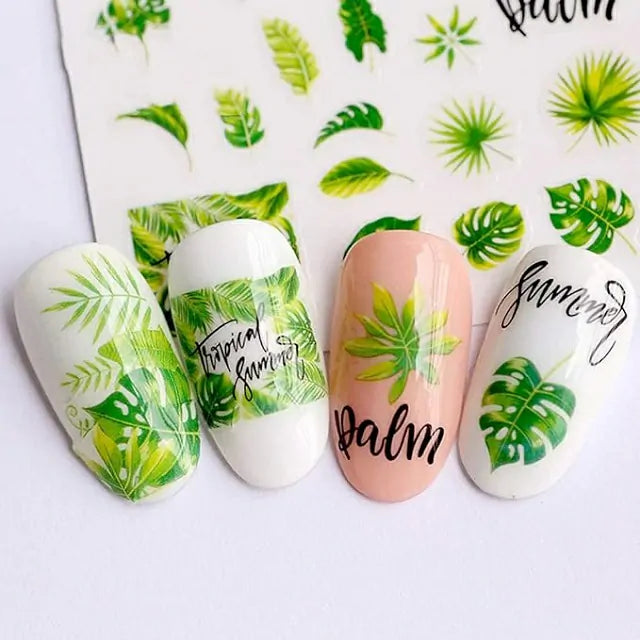 Tropical Leaves Nail Sticker Sheet (JO-1631)