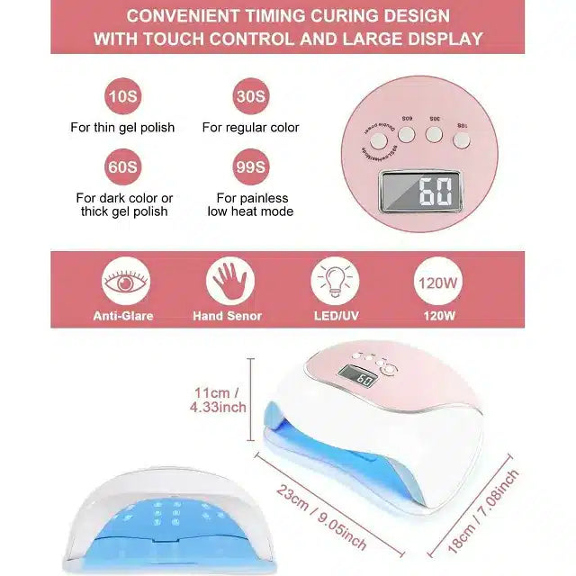 UV LED Nail Lamp (120W) Pink