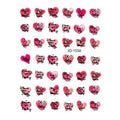 Valentines Special Hearts And Text Nail Art Sticker Sheet (JO-1550)