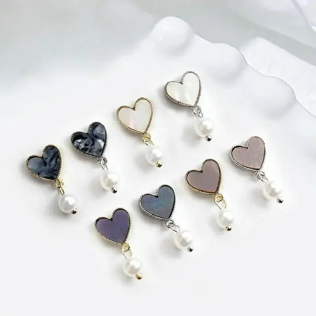 Valentines Special Shell Heart Charms (Pack Of 16 Pcs)