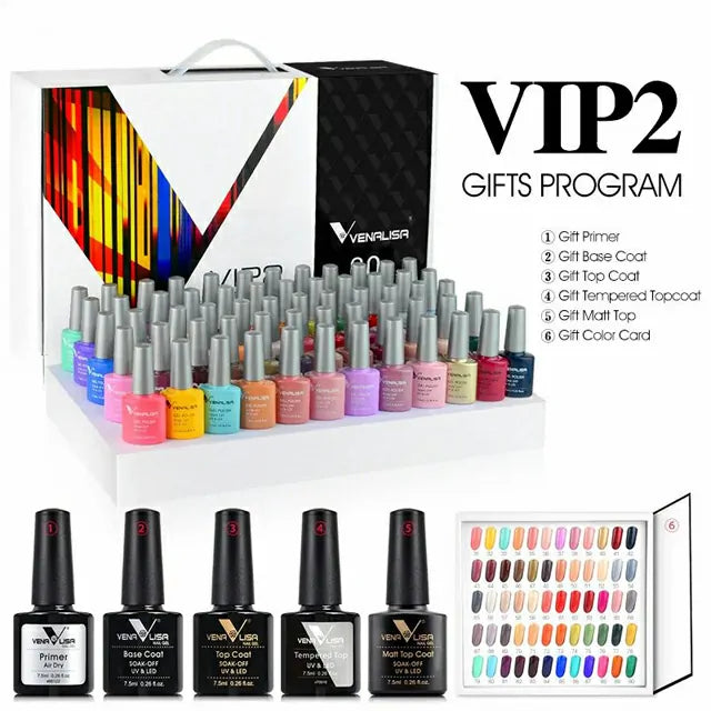 Venalisa 60 Colors Gel Nail Polish Kit VIP2