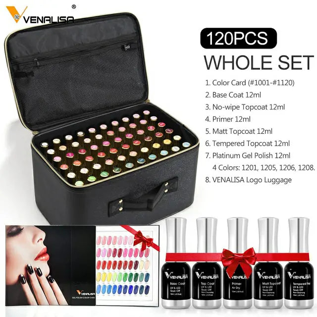 Venalisa Gel Nail Polish Kit (120 Pcs Set)