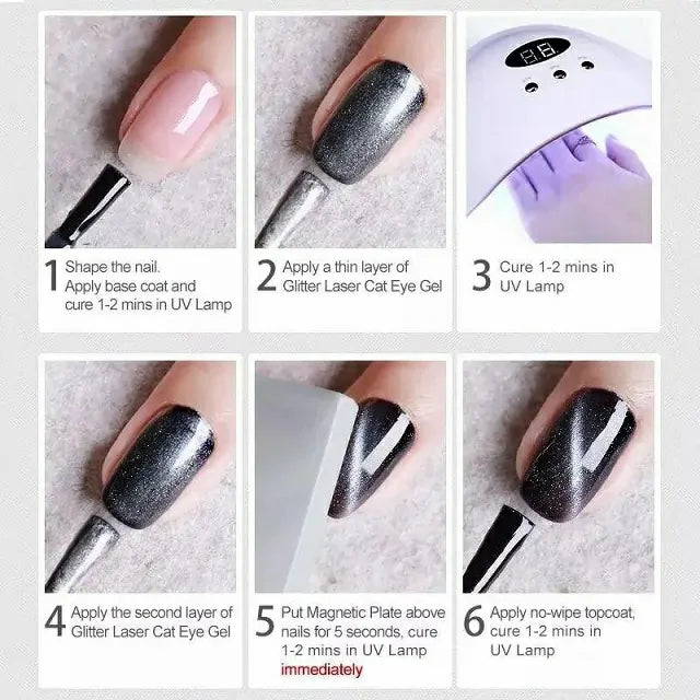 Venalisa Glitter Laser Cat Eye Gel Pots (Set of 12)