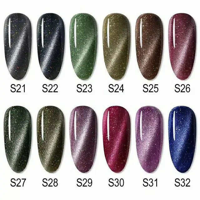 Venalisa Glitter Laser Cat Eye Gel Pots (Set of 12)