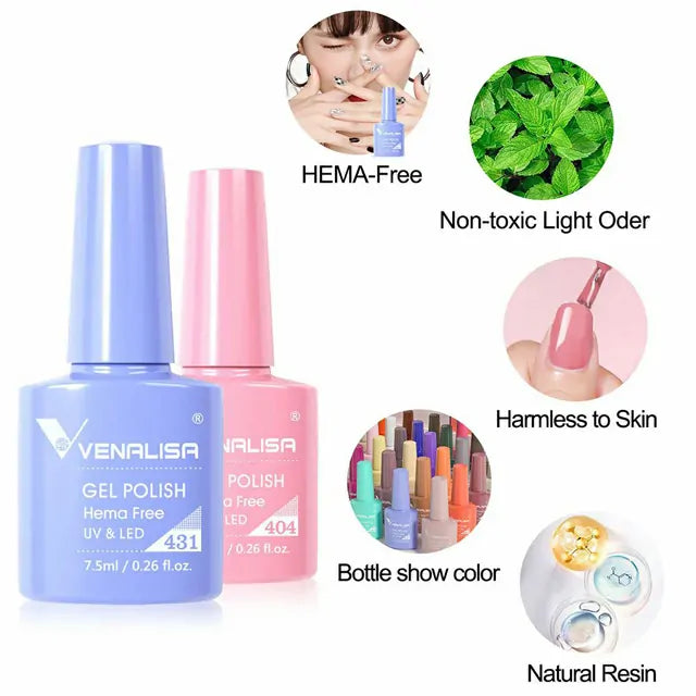 Venalisa Hema Free 60 Colors Gel Nail Polish Kit VIP4