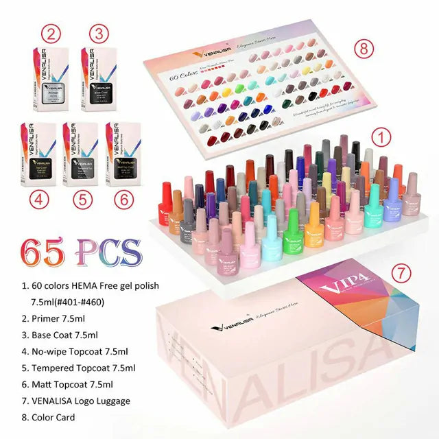 Venalisa Hema Free 60 Colors Gel Nail Polish Kit VIP4