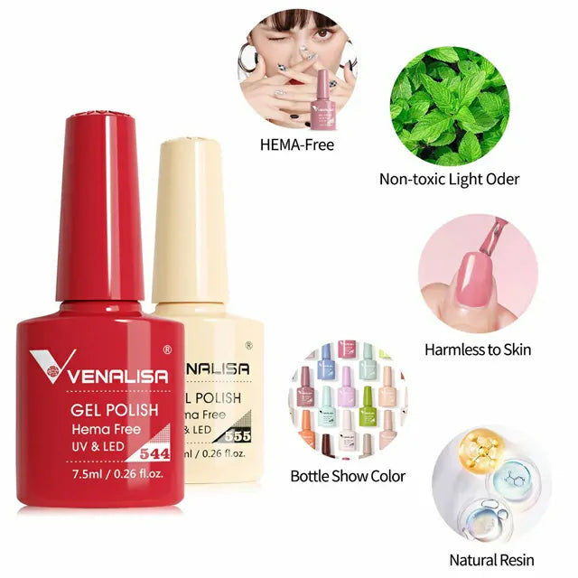 Venalisa Hema Free 60 Colors Gel Nail Polish Kit VIP5