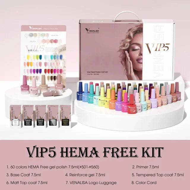 Venalisa Hema Free 60 Colors Gel Nail Polish Kit VIP5
