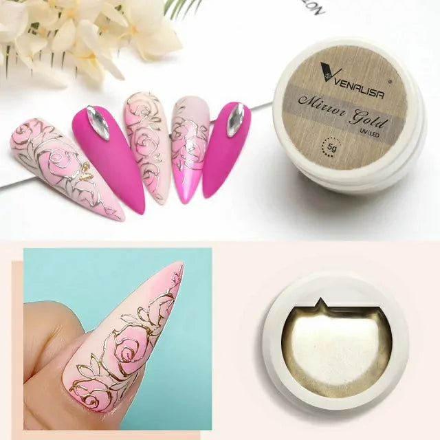 Venalisa Mirror Silver And Gold Gel Pots (5gm)
