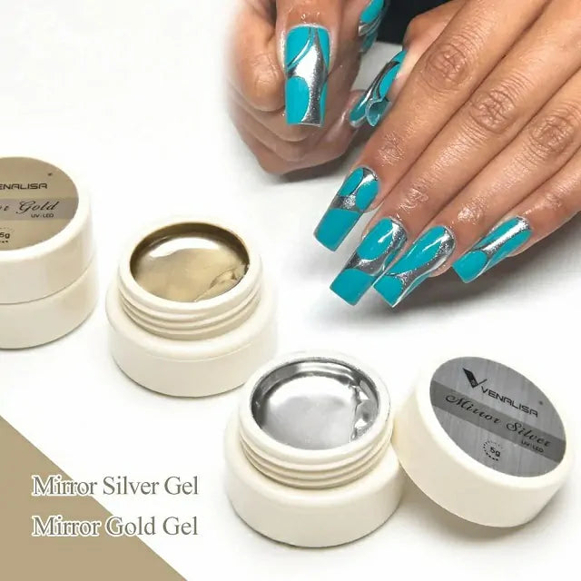 Venalisa Mirror Silver And Gold Gel Pots (5gm)