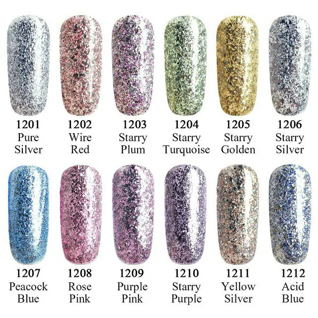 Venalisa Platinum Glitter Gel Nail Polish (Starry Purple) (12ml)