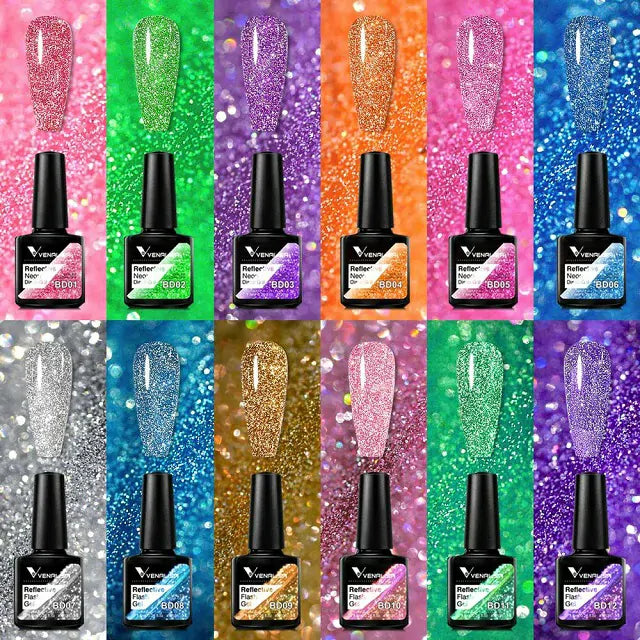 Venalisa Reflective Neon Disco Gel Nail Polish (BD10) (7.5ml)