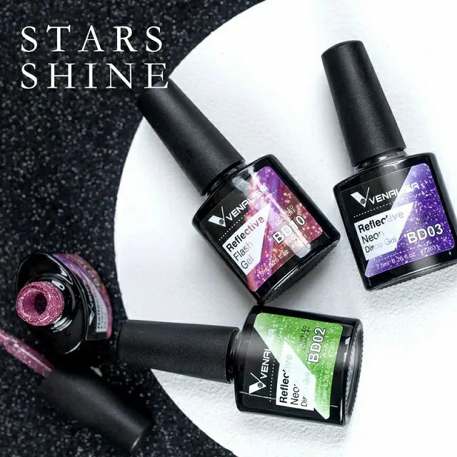 Venalisa Reflective Neon Disco Gel Nail Polish (BD10) (7.5ml)