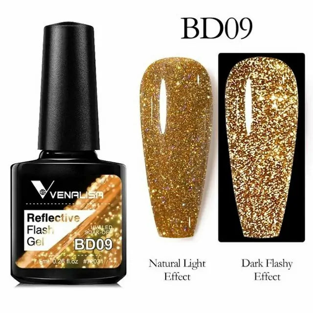 Venalisa Reflective Neon Disco Gel Nail Polish (BD09) (7.5ml)