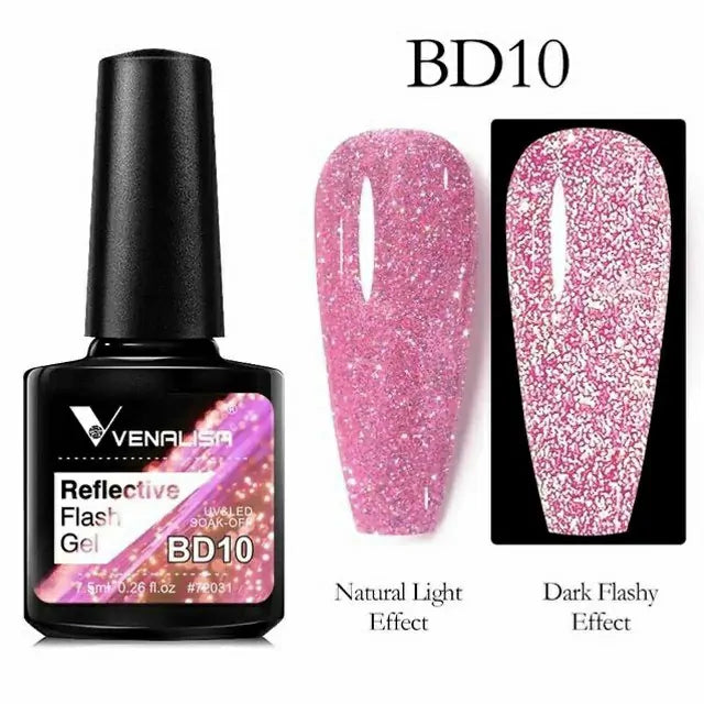 Venalisa Reflective Neon Disco Gel Nail Polish (BD10) (7.5ml)