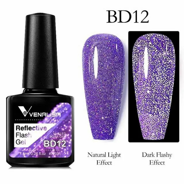 Venalisa Reflective Neon Disco Gel Nail Polish (BD12) (7.5ml)
