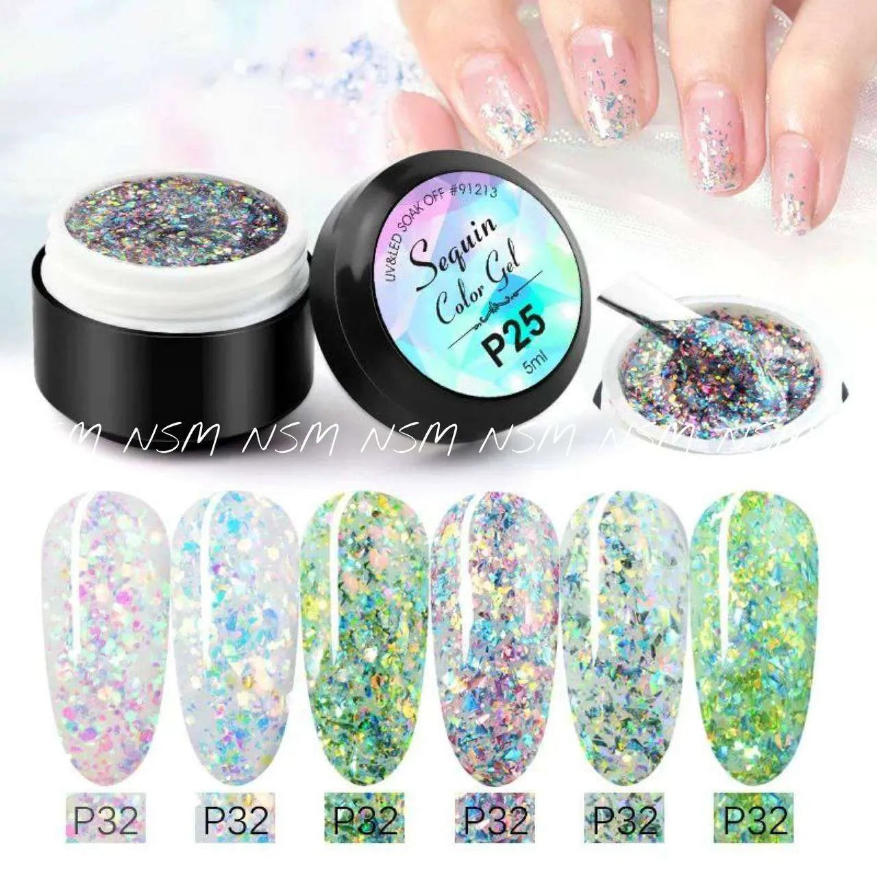 Venalisa Sequin Gel Pots (Set of 12)