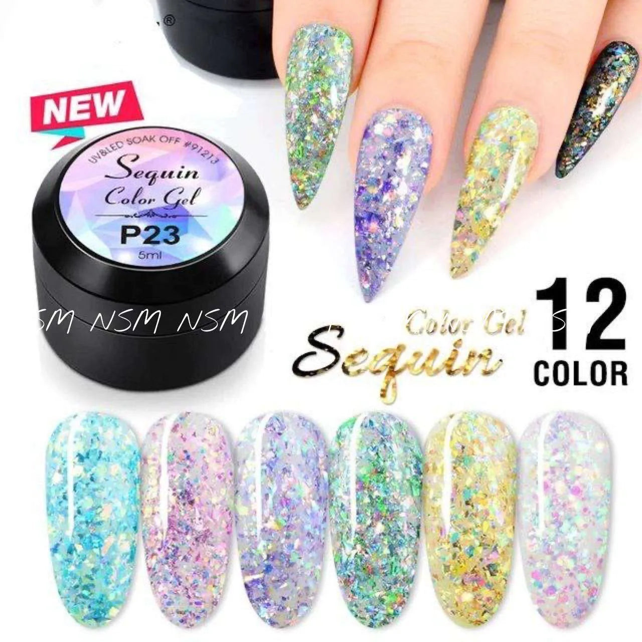 Venalisa Sequin Gel Pots (Set of 12)