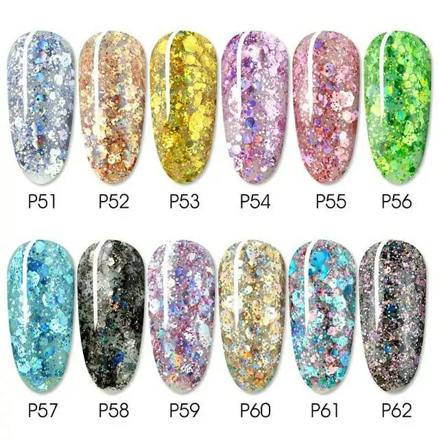 Venalisa Shaped Sequins Gel Pots (Set Of 12)