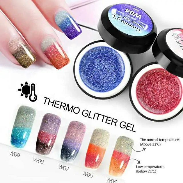 Venalisa Thermo Glitter Gel Pots (Set Of 12)