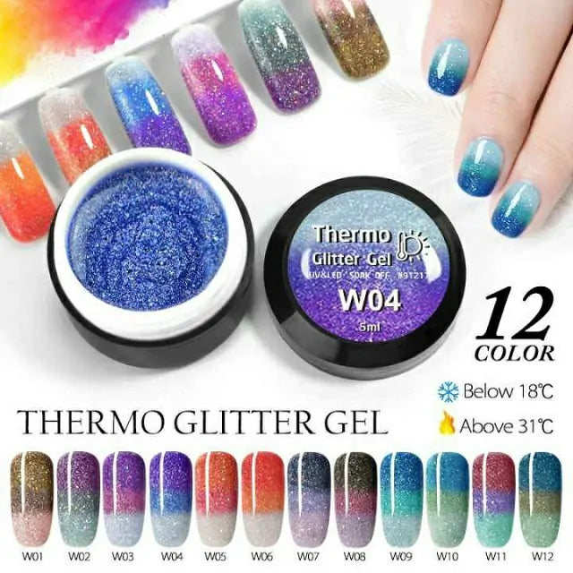 Venalisa Thermo Glitter Gel Pots (Set Of 12)