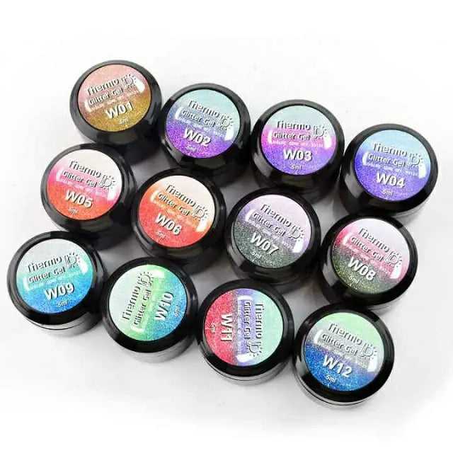 Venalisa Thermo Glitter Gel Pots (Set Of 12)