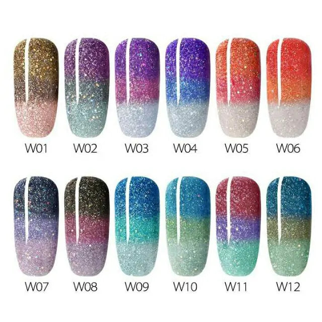 Venalisa Thermo Glitter Gel Pots (Set Of 12)