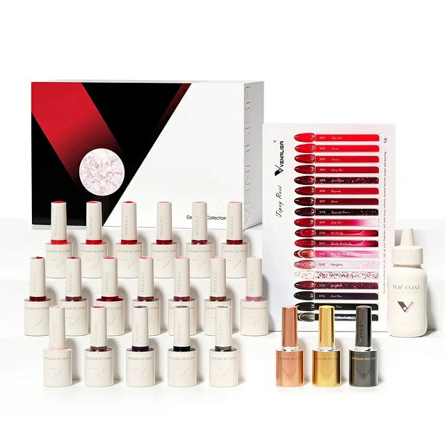 Venalisa V6 Hema Free Gel Polish Set - 22 Pcs with Color Card (Ruby Kiss)