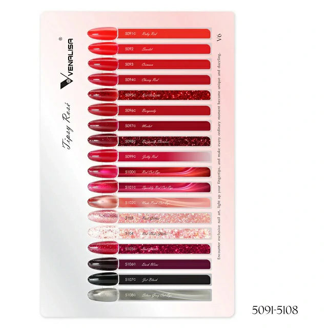 Venalisa V6 Hema Free Gel Polish Set - 22 Pcs with Color Card (Ruby Kiss)