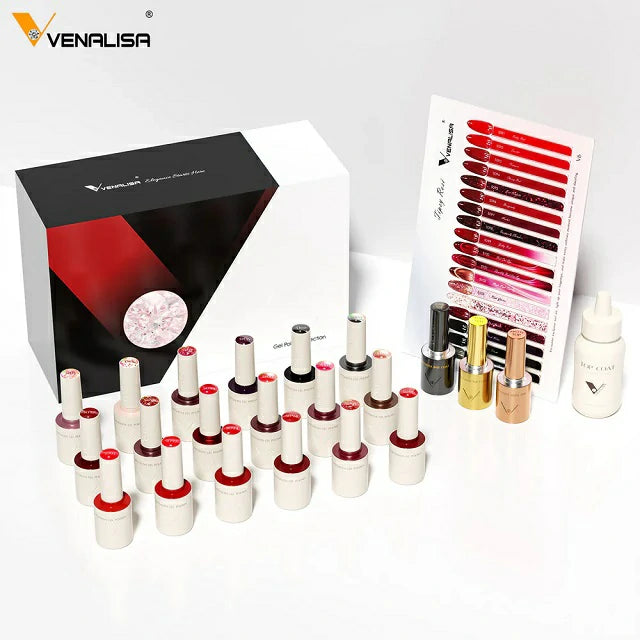 Venalisa V6 Hema Free Gel Polish Set - 22 Pcs with Color Card (Ruby Kiss)