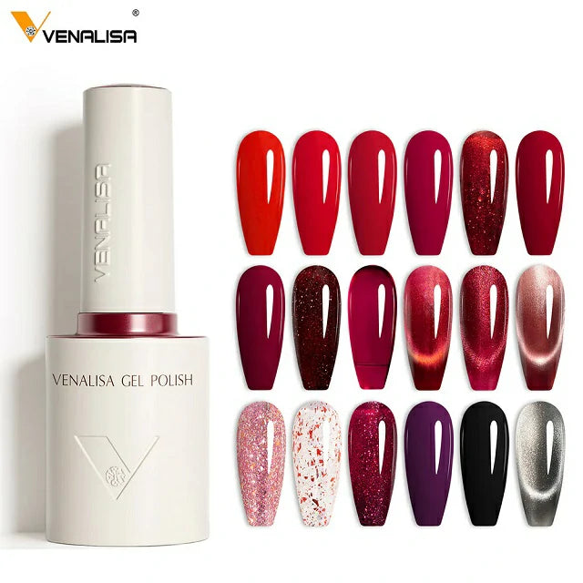 Venalisa V6 Hema Free Gel Polish Set - 22 Pcs with Color Card (Ruby Kiss)