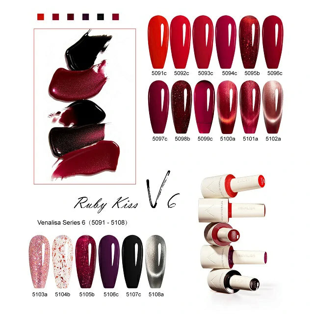 Venalisa V6 Hema Free Gel Polish Set - 22 Pcs with Color Card (Ruby Kiss)
